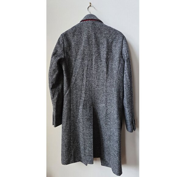 Banana Republic x Emmetex Black and White Herringbone Wool Lined Topcoat XS 0 2 - Picture 8 of 10